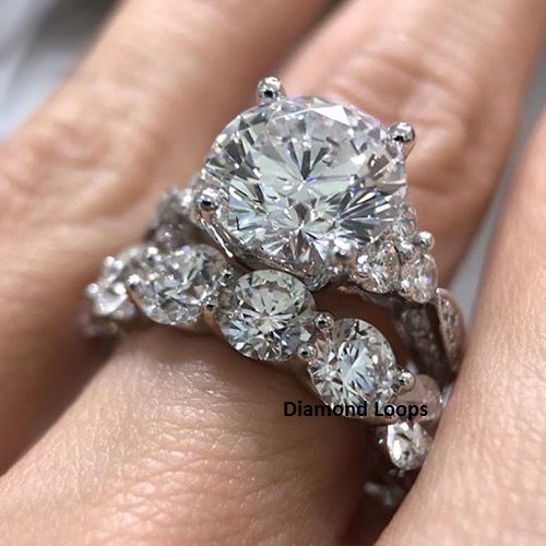 2.75 carat white moissanite ring 925 silver size offers 8