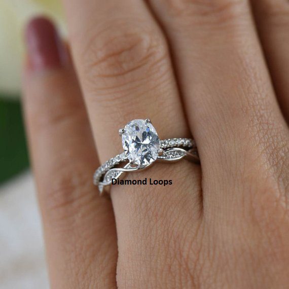 Details about   3.10 ct Oval Cut Moissanite White Engagement & Wedding Ring 925 Sterling Silver 