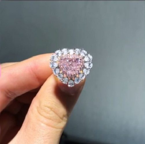 Luxury 925 Sterling Silver Pink Heart Diamond Gemstone Rings For Women  eternal Charm Engagement Wedding Ring Female Jewelry - AliExpress