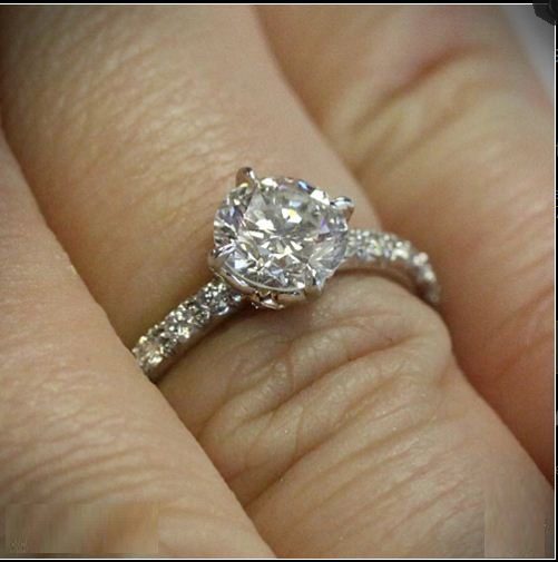 Forever 1.25Ct Round Moissanite Solitaire With Accents Engagement Ring ...