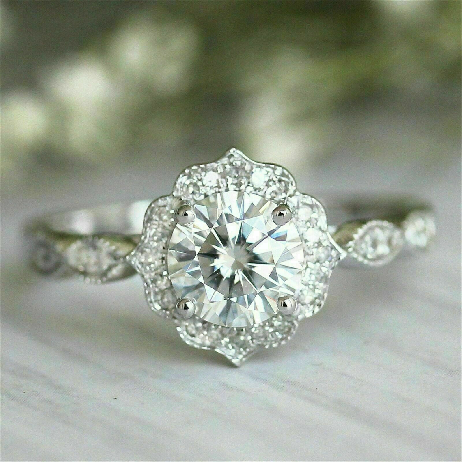 Stunning Art Deco Inspired 1.77 Ct White Round Cut Moissanite Diamond Engagement Ring| Vintage Ring| Anniversary Gift Ring| Propose Ring 2024